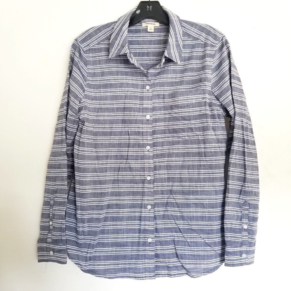 NEW Goodthreads Striped Button Up Shirt Top Small